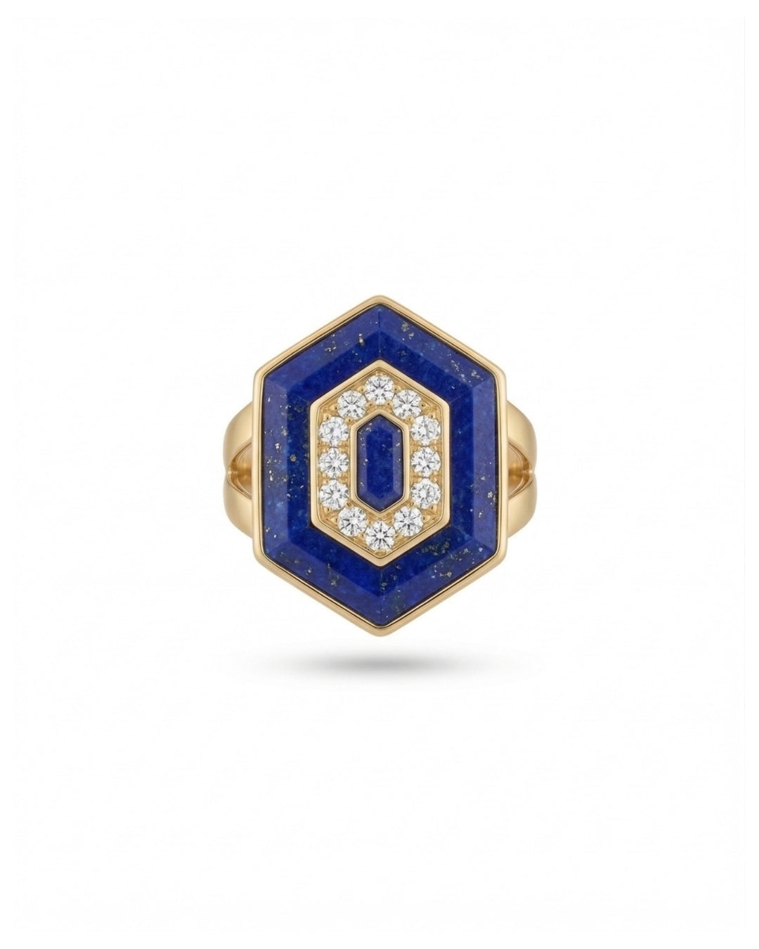 HEDS Hexagon Rings – Lapis Lazuli & Diamond