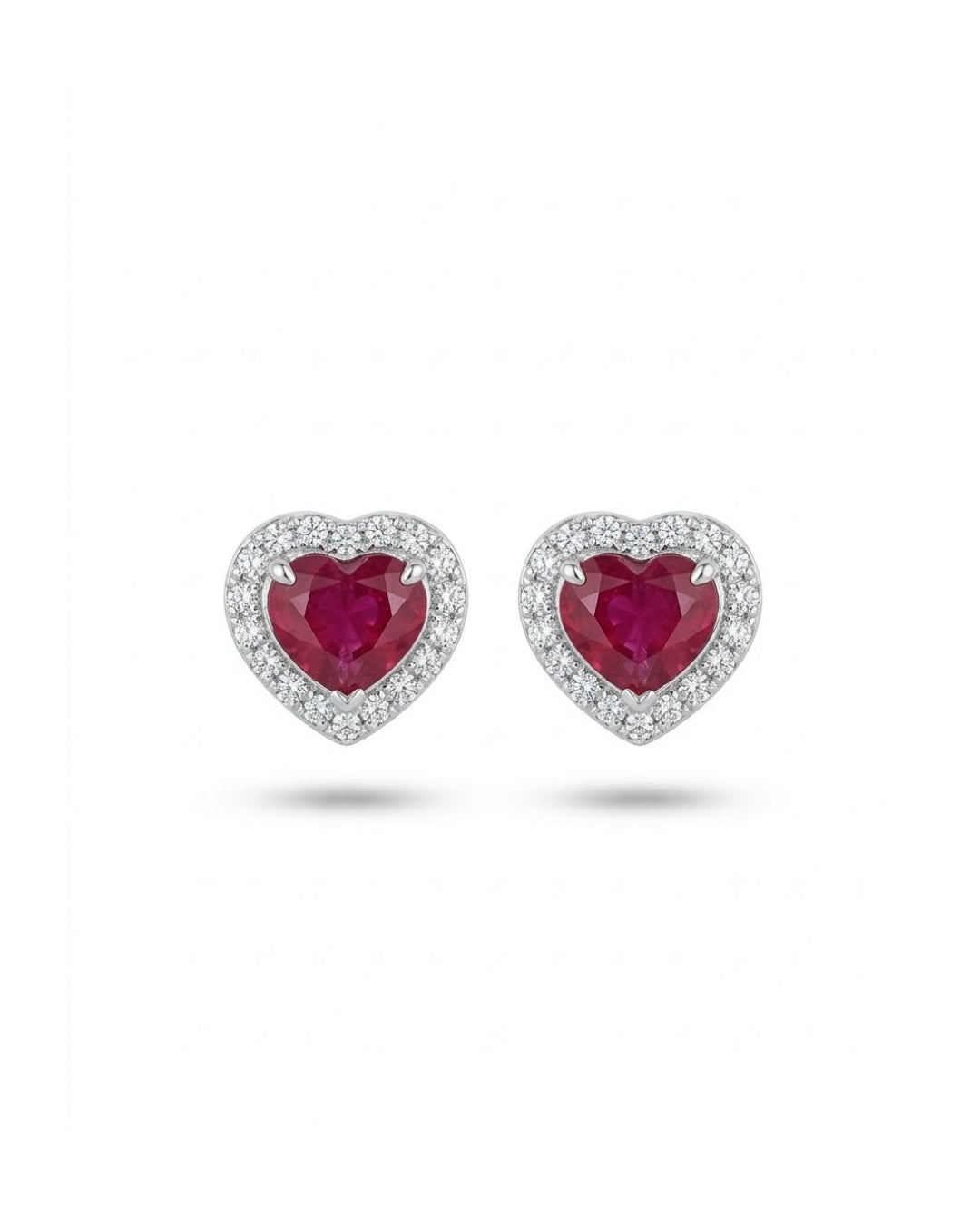 Purity Ruby Heart Earrings