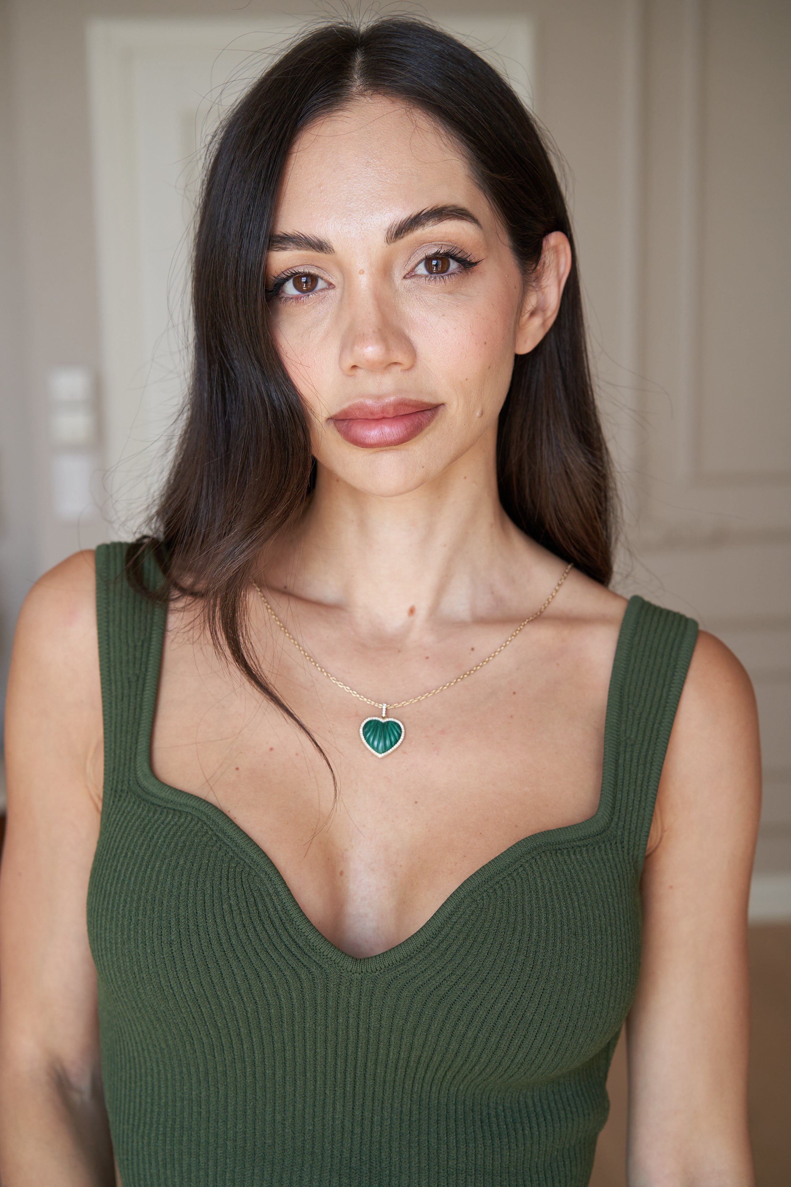 Heart Collector Malachite Heart Pendant Necklace