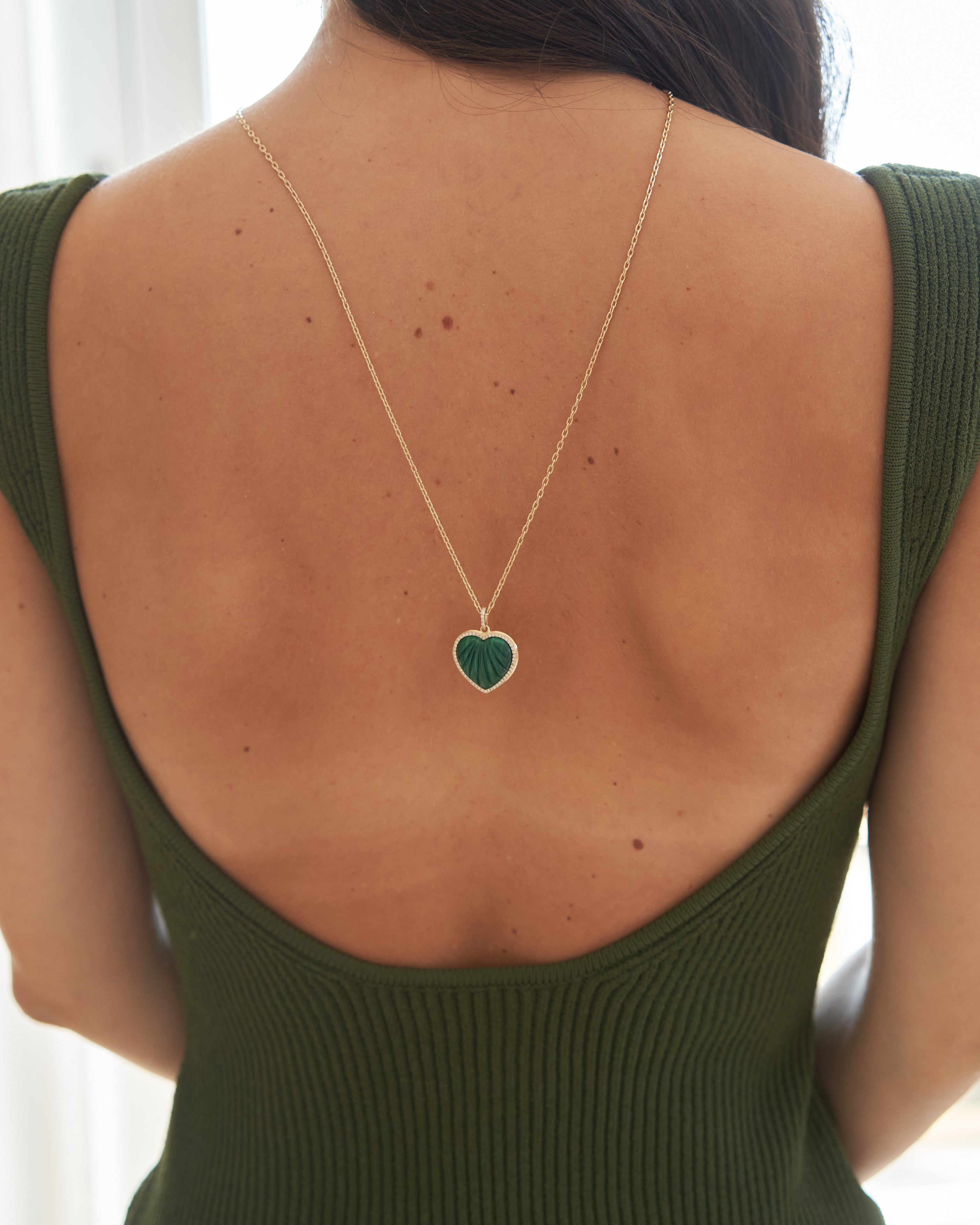 Heart Collector Malachite Heart Pendant Necklace