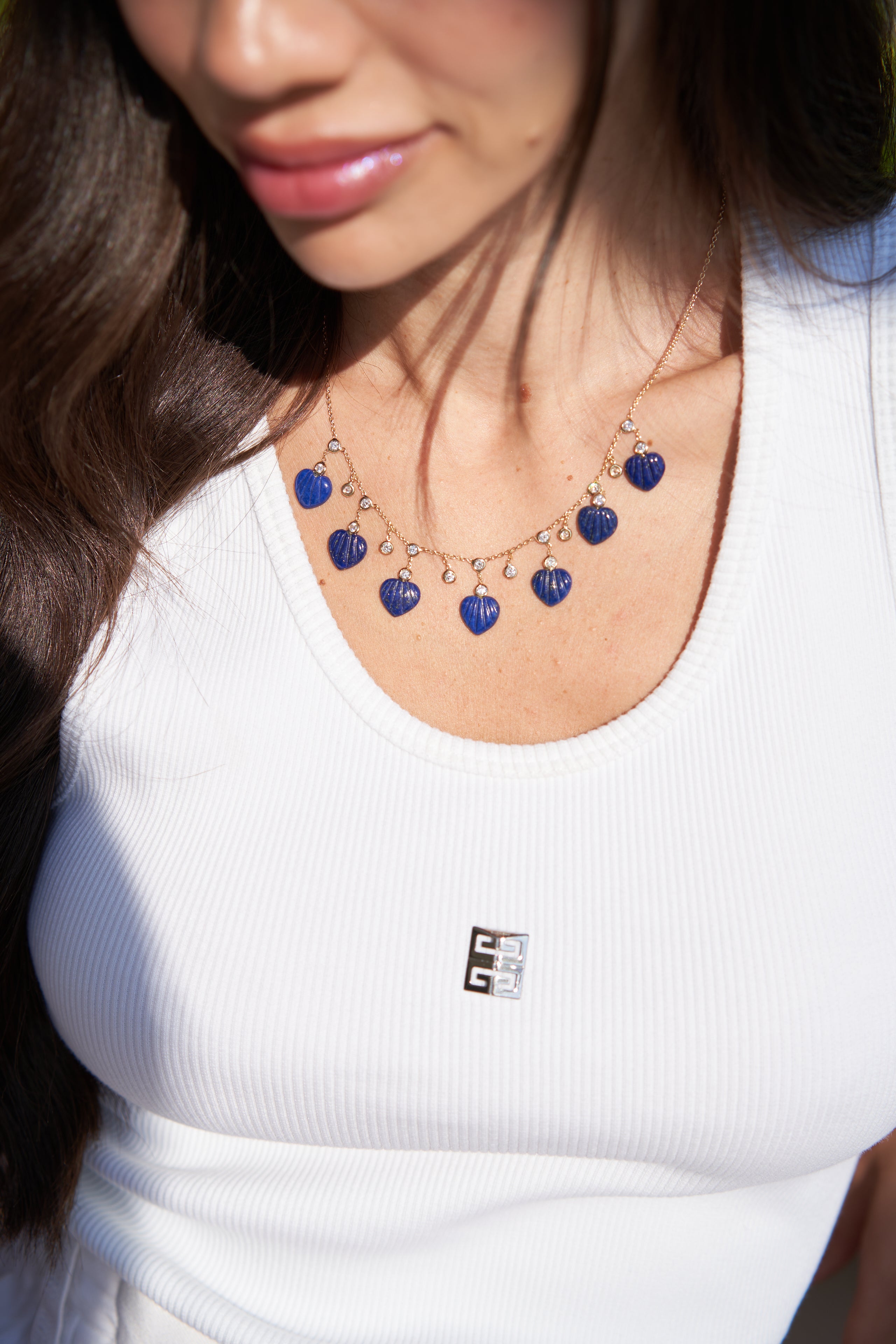 Heart Collector Necklace – Lapis Lazuli & Diamond