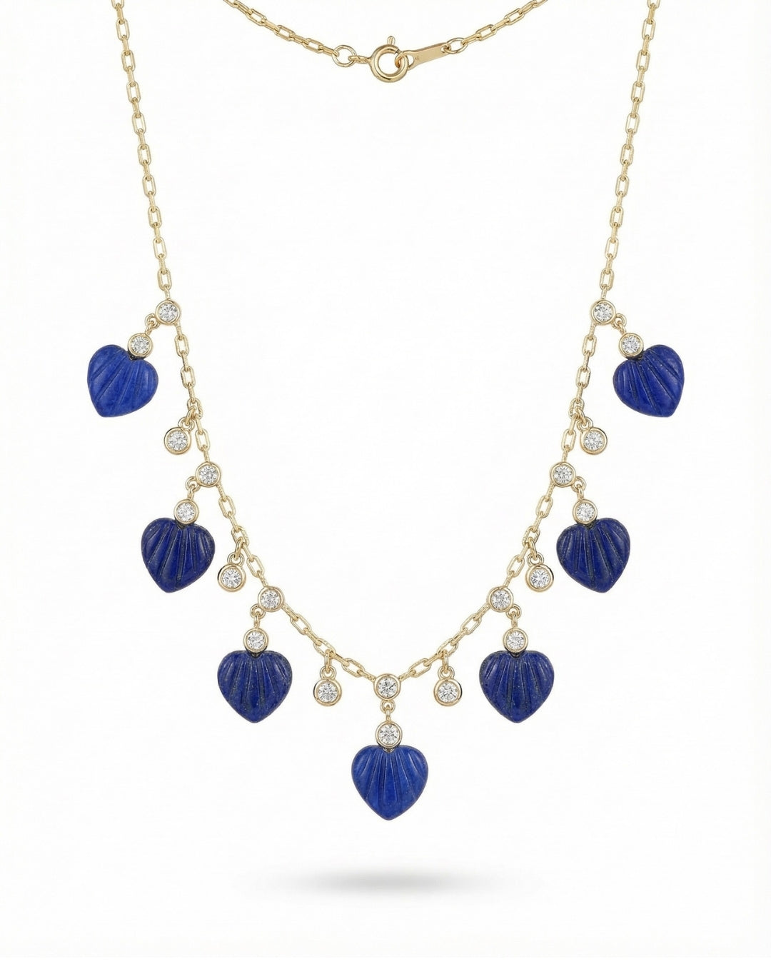 Heart Collector Necklace – Lapis Lazuli & Diamond