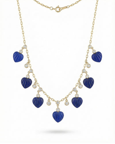 Heart Collector Necklace – Lapis Lazuli & Diamond
