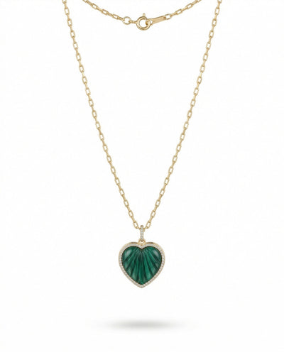 Heart Collector Malachite Heart Pendant Necklace