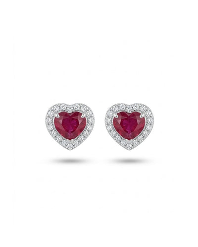 Purity Ruby Heart Earrings