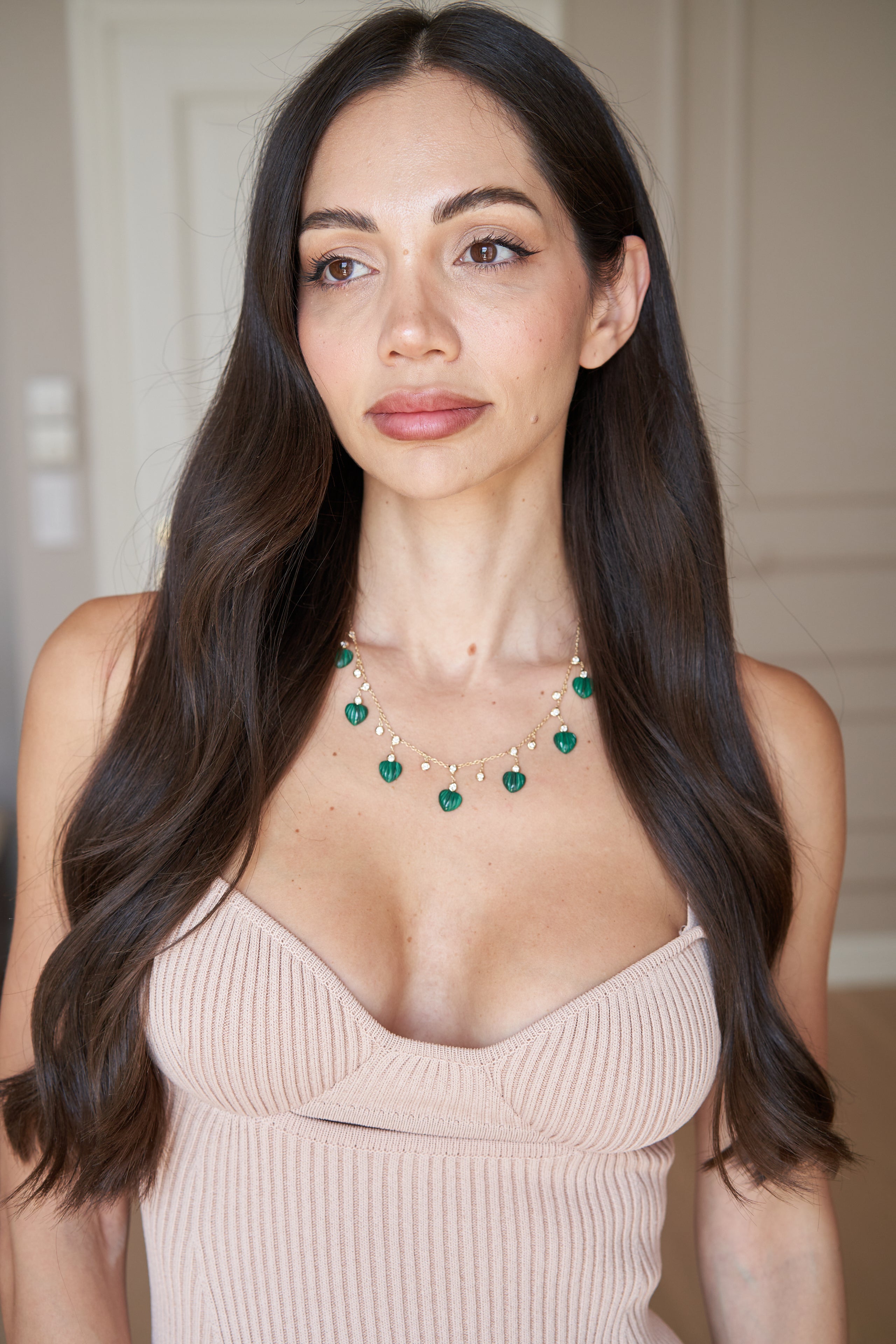 Heart Collector Necklace – Malachite & Diamond
