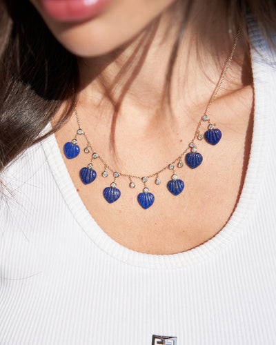 Heart Collector Necklace – Lapis Lazuli & Diamond