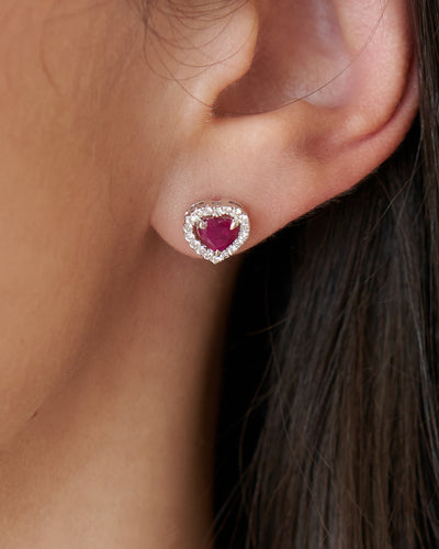 Purity Ruby Heart Earrings